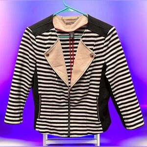 White House black market Chic Striped Women's jacket size 14